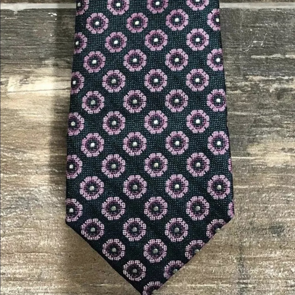 David August Silk Tie Floral Print EUC